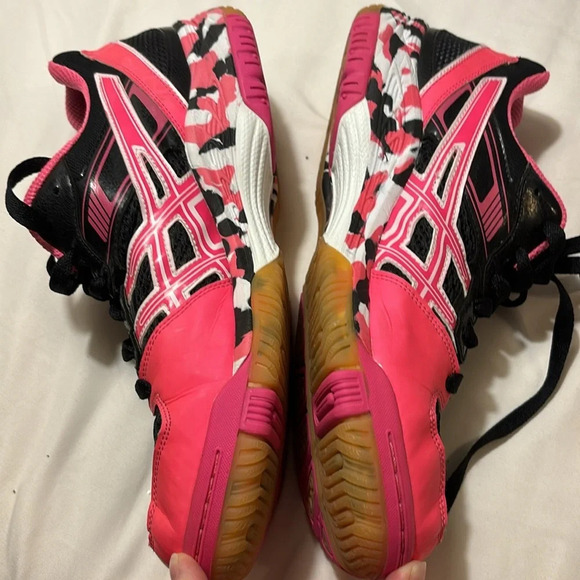 ASICS WOMENS VOLLEYBALL GEL-1140V SHOES IN BLACK/NEON PINK/WHITE - Picture 10 of 10